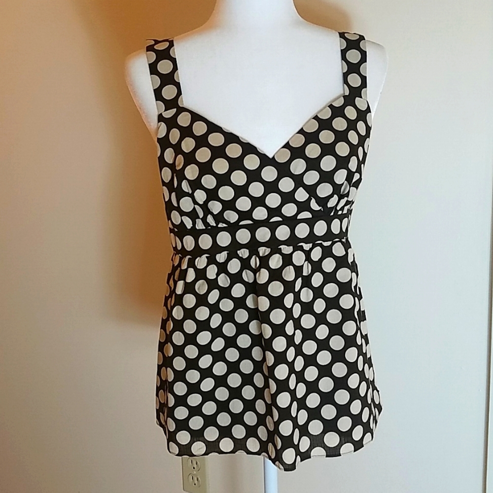 Banana Republic size 6 Brown and cream polka. Tank top